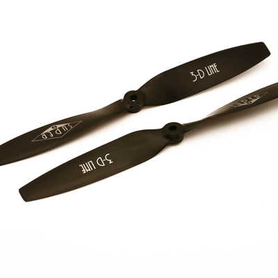 3-D Line 2-Blatt Luftschrauben schwarz, rot, gelb und weiß